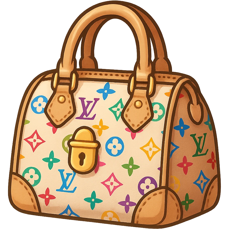 Luxury LV handbag colorful emoji