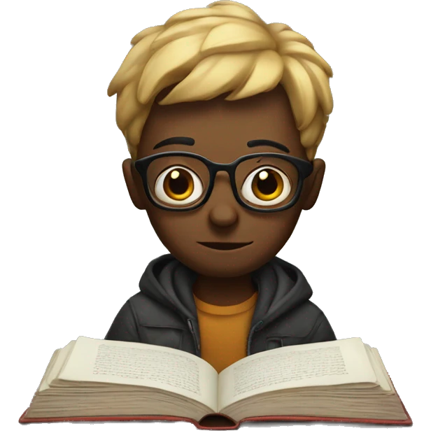 chilling with book emoji