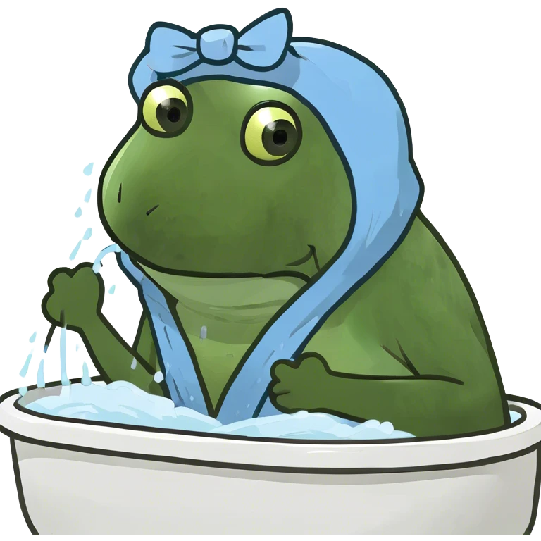 Rana en la bañera emoji