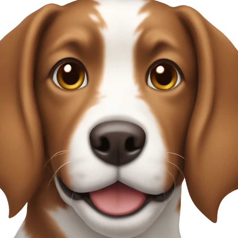 multicolored brown and white dog emoji