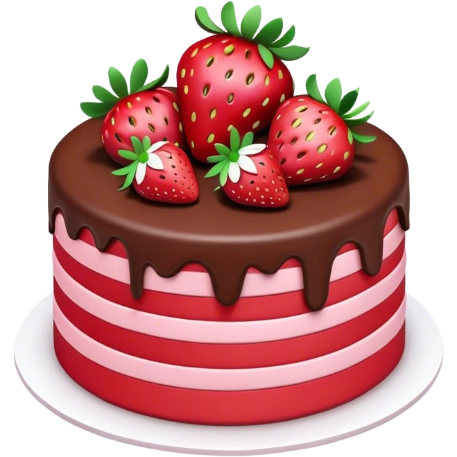 3d style choco strawberry cake emoji