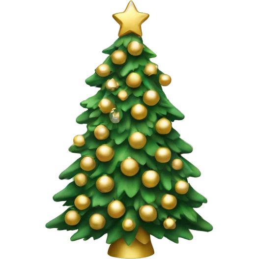 Christmas tree with white and gold decorations emoji