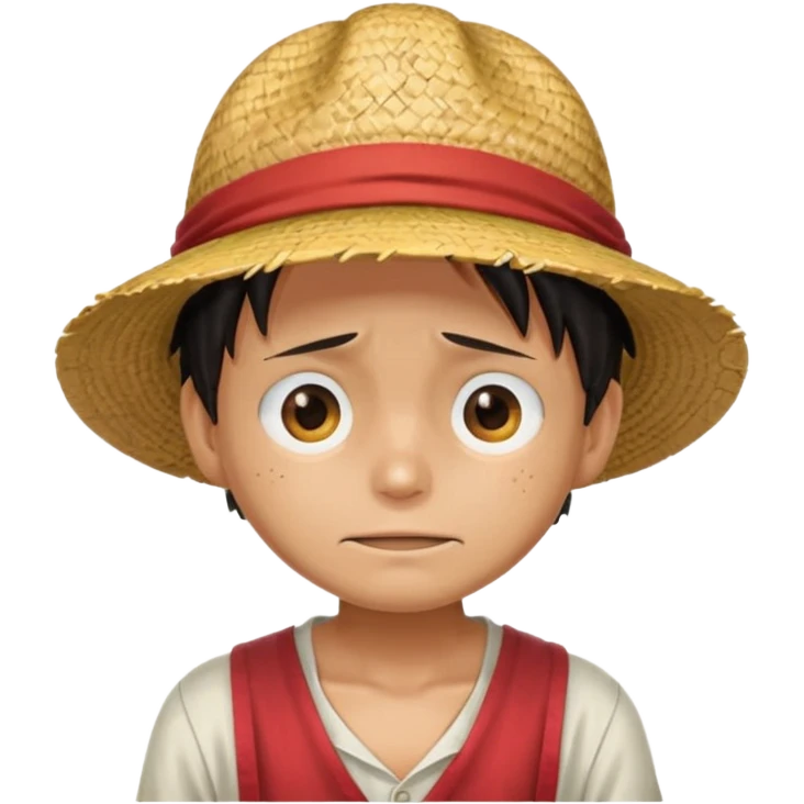 Create bad ass luffy emoji his iconic one his hand on his cap eye cover emoji