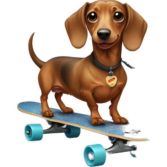 dachshund on a skateboard emoji