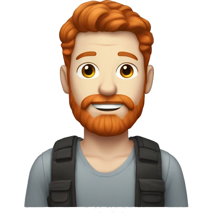 Redhead man with short hair and red beard and mustache with pale skin and freckles emoji