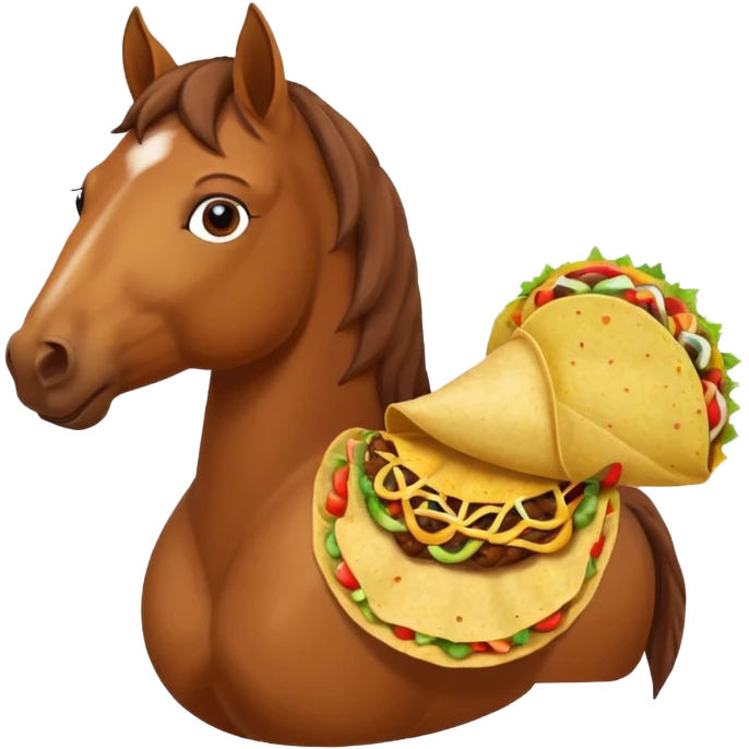 horse holding taco emoji