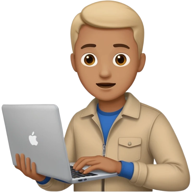 emoji of men which is holding a laptop and speaking emoji