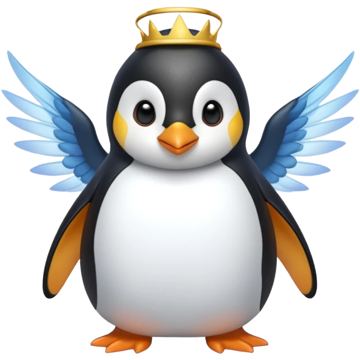 un pinguino con le ali che si muta in una fata emoji
