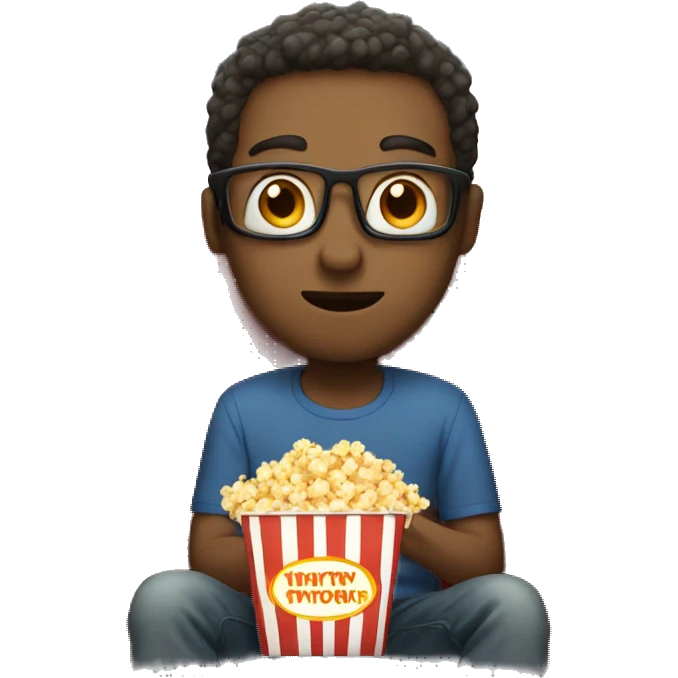 guy with popcorn watching movie emoji