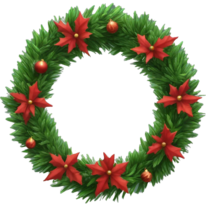 Realistic Christmas wreath emoji