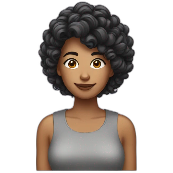 mulher com cabelo moreno emoji