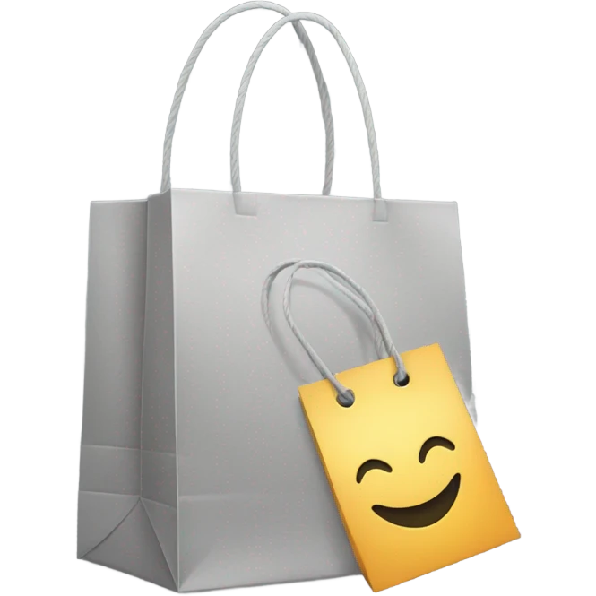 Grey shopping package emoji