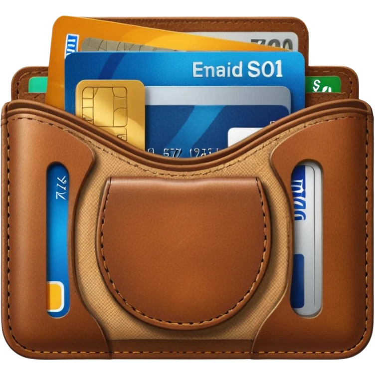 portefeuille marron avec billet et carte bancaire emoji