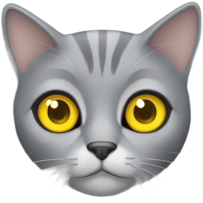 grey cat with yellow eyes emoji