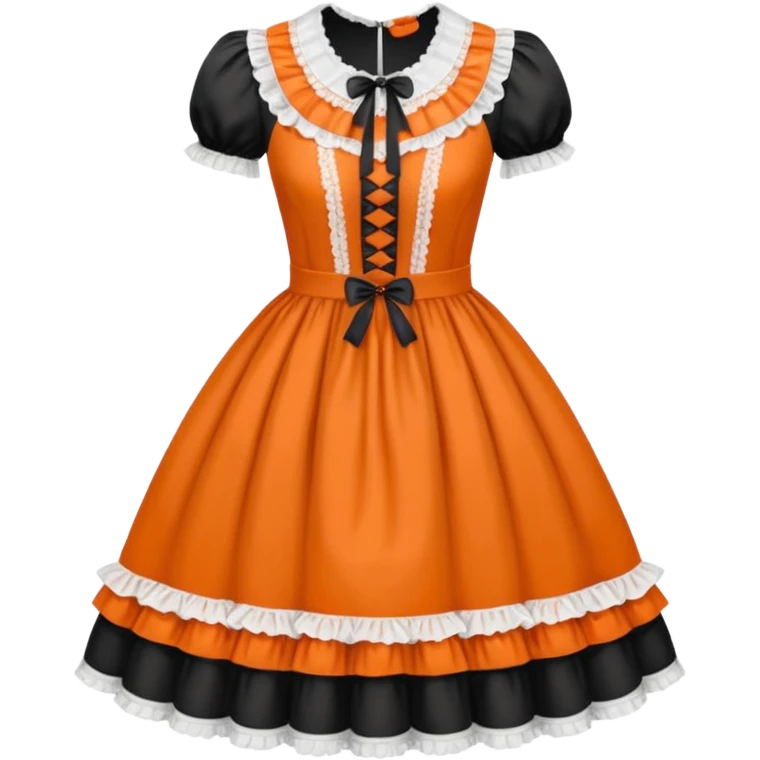 Lolita dress, white and orange emoji