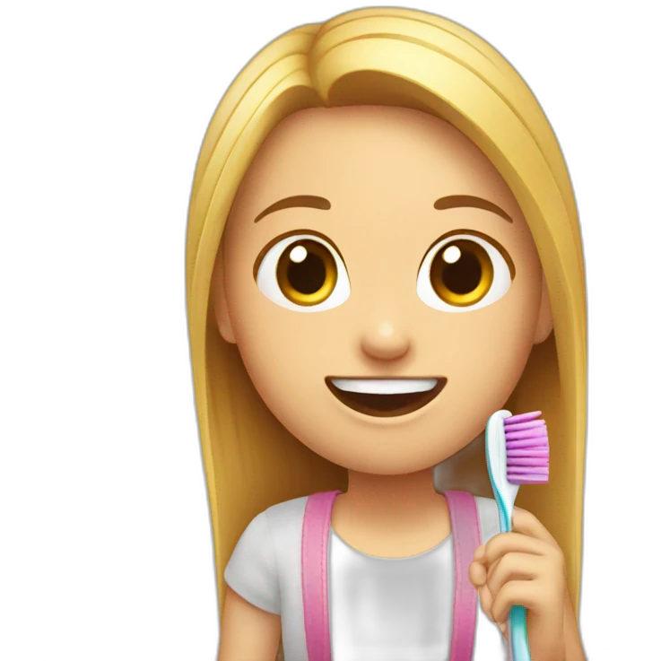 girl toothbrush emoji