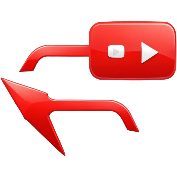 YouTube share button with arrow emoji