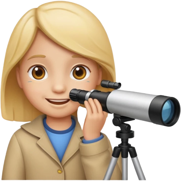 child using a telescope emoji style emoji