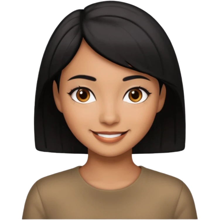 Morena cabelo curto preto emoji
