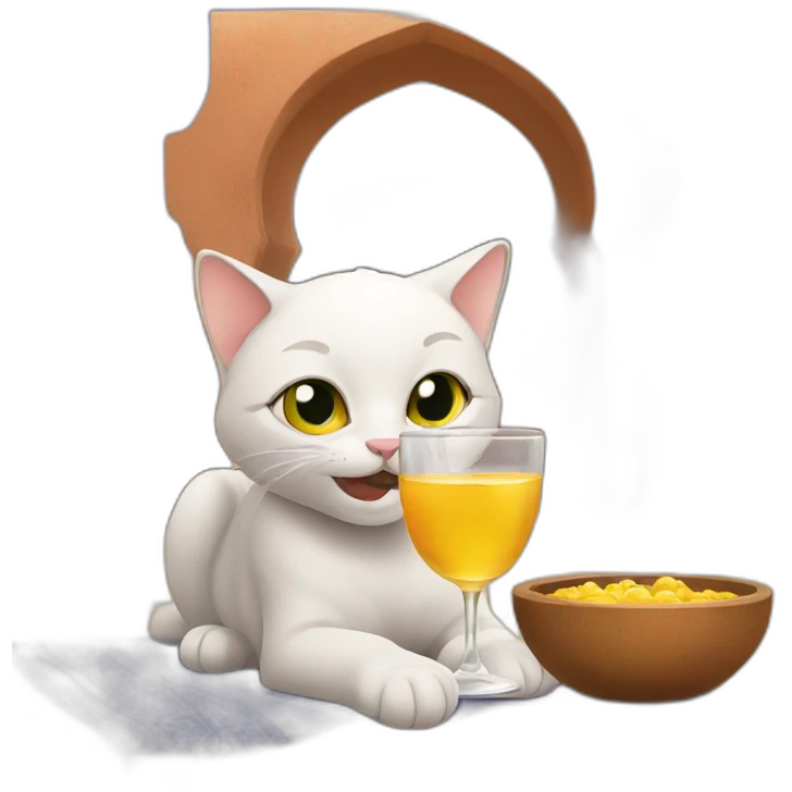 Cat drinks the in morocco emoji