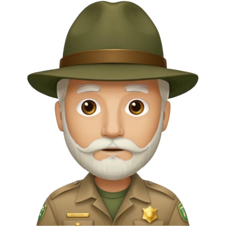 Male Park Ranger with white beard  emoji