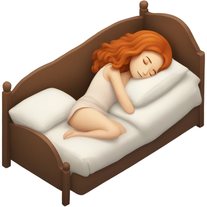 redhead girl sleeping cozy emoji