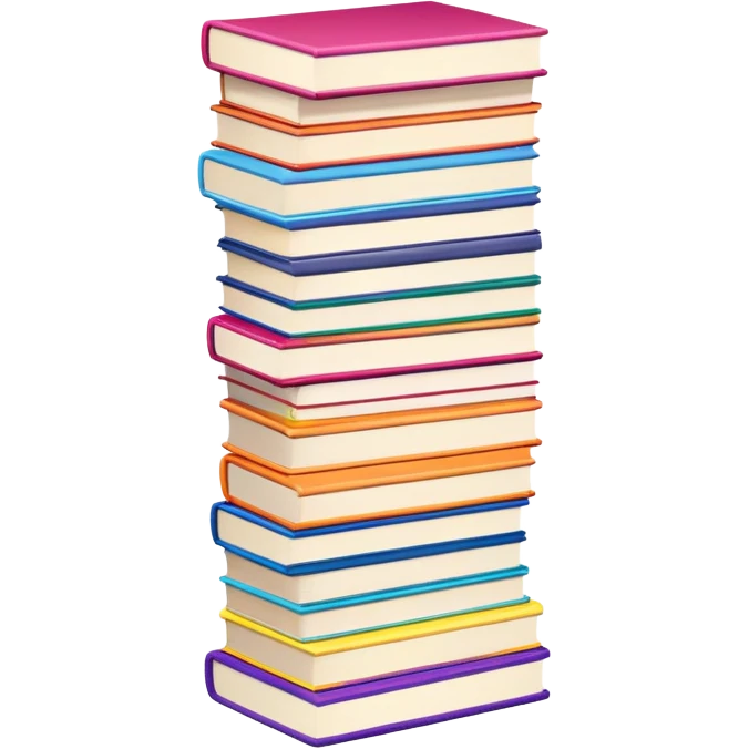 tall stack of colorful manga books emoji