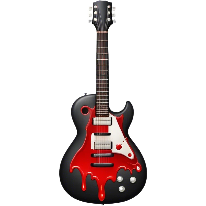 Black guitar with blood drips emoji