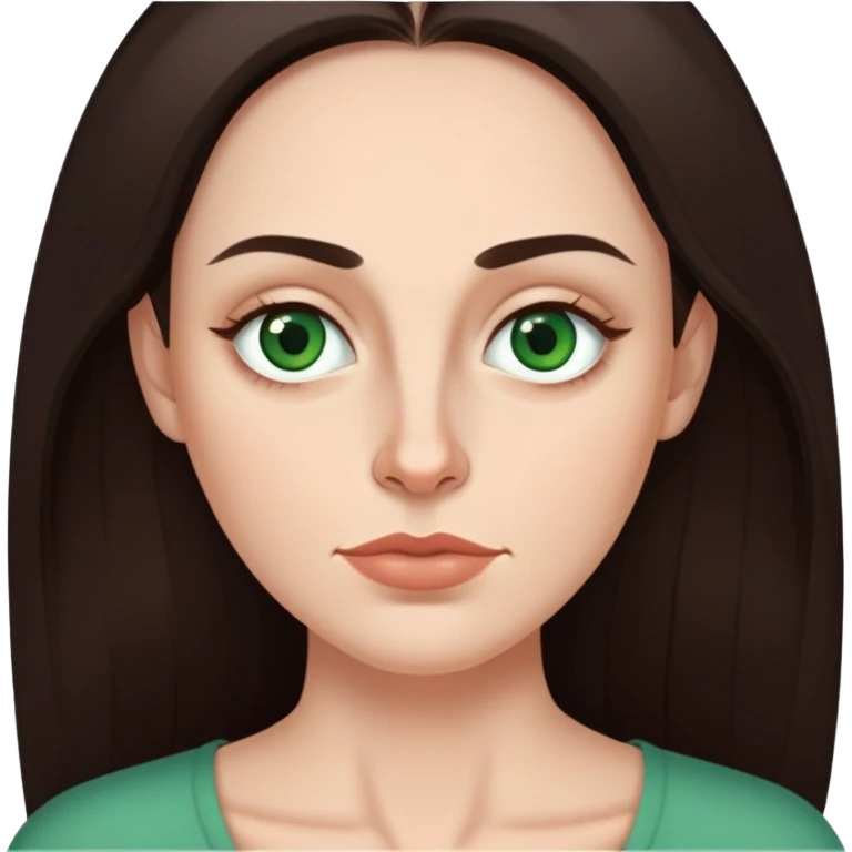 Me  a white woman with long dark brown hair green eyes and high cheek bones and thin top lip and big bottom lip and a mole on my left side of my chin very thin eyebrows with a scar on the right eyebrow and a stay at home mom emoji