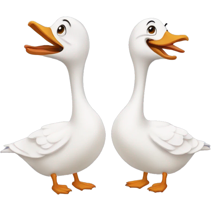 Two geese being silly  emoji