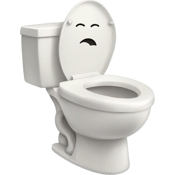 a toilet with a p emoji