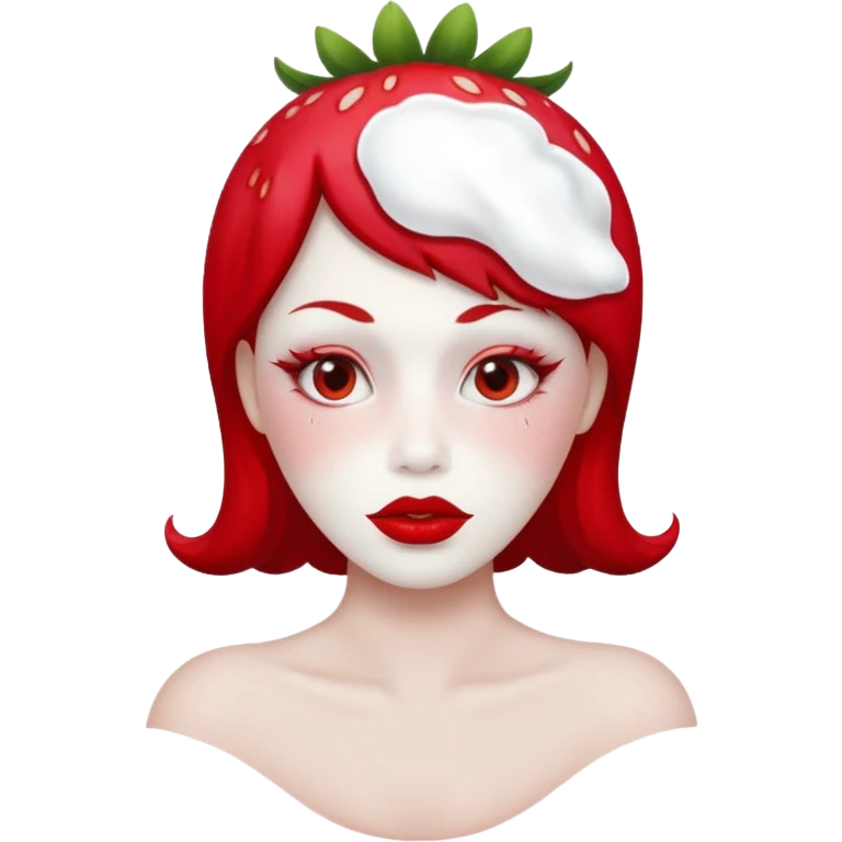 Straberry white face and big lips  emoji