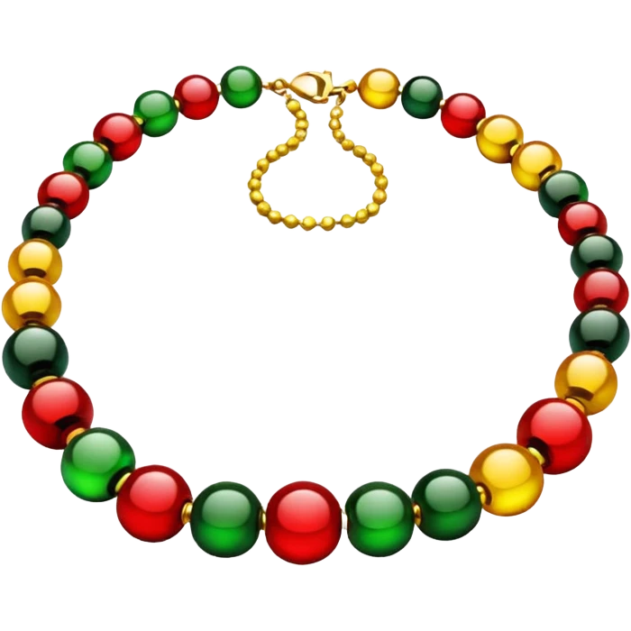green red yellow necklace beads emoji