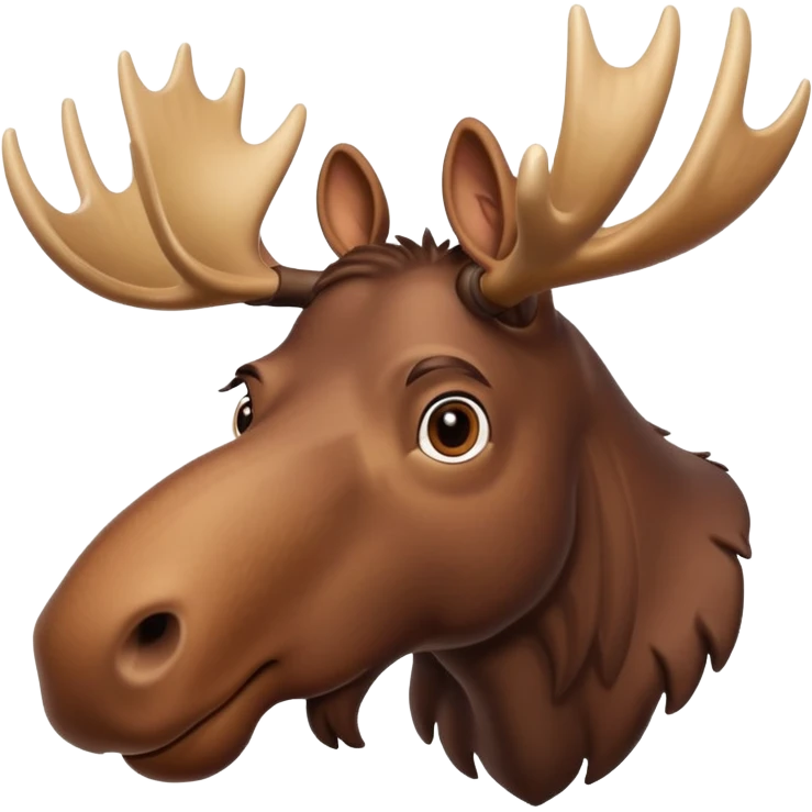 A high-resolution digital illustration of a noble moose portrait in a clean, semi-realistic style. The noble moose is shown head on emoji