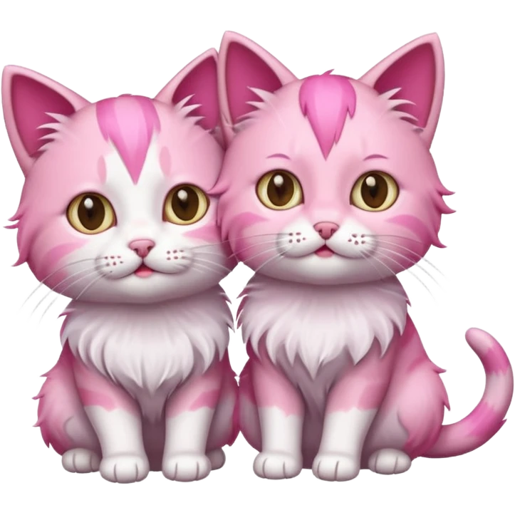 pink haired cats emoji