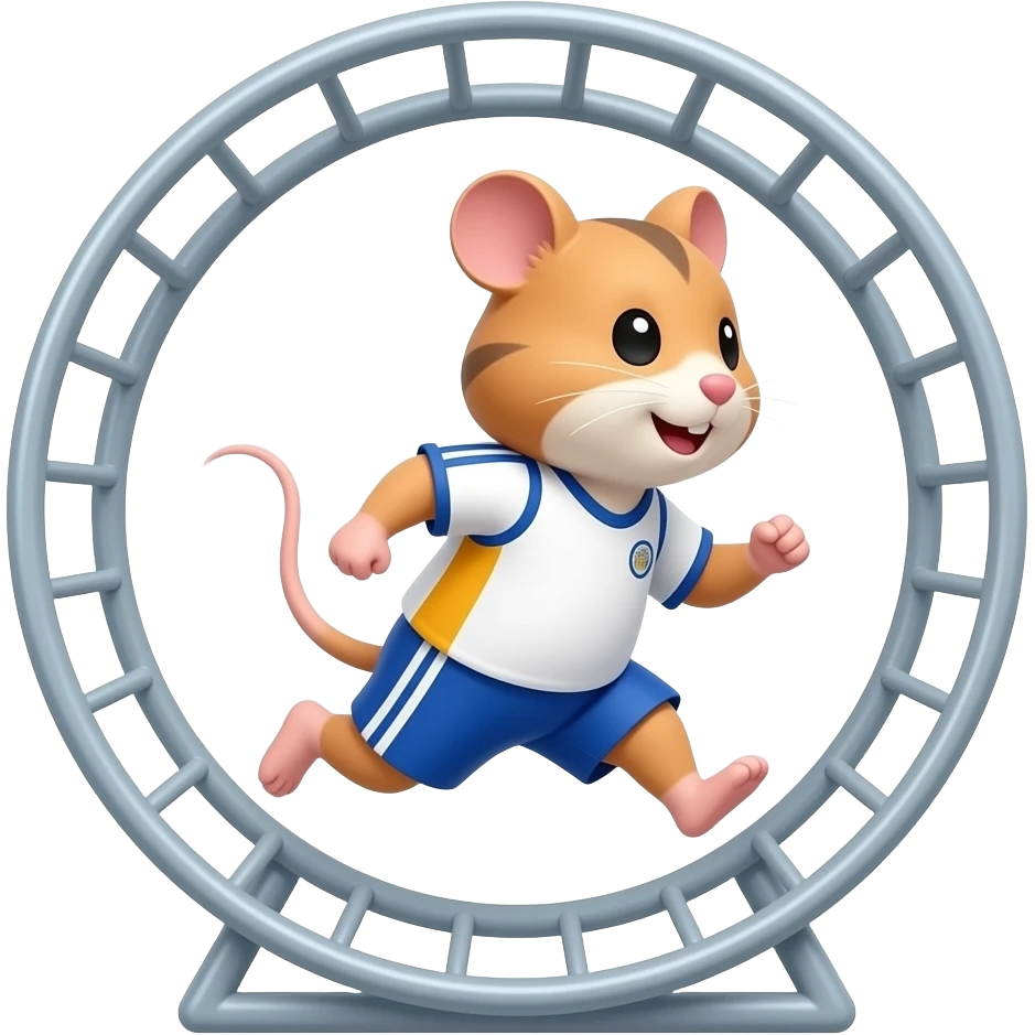 хом'як в спортивному костюмі біжіть в колесі для хом'яуів emoji