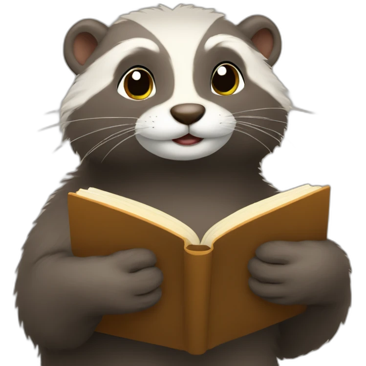 a mink reading a book emoji