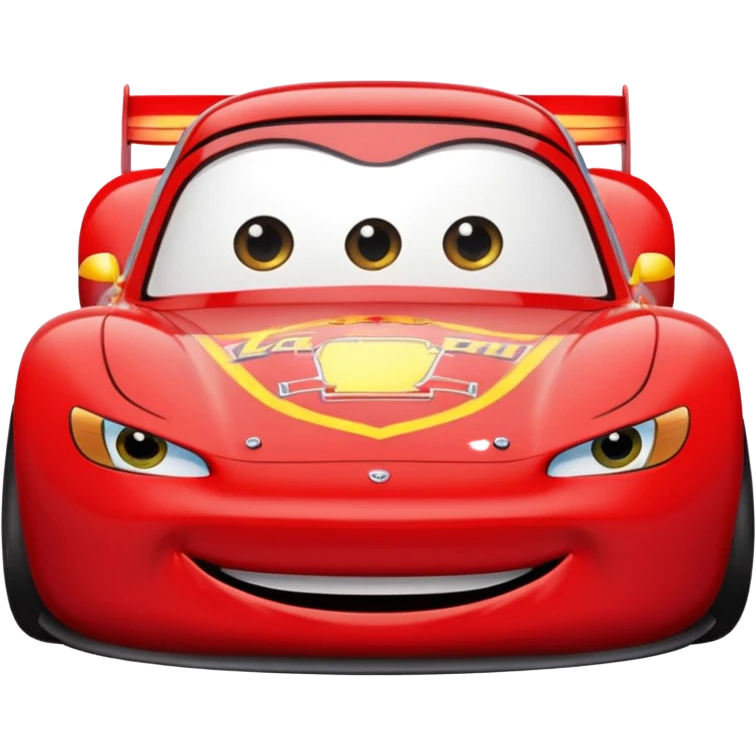 Lightning mcqueen but emoji should be size of normal text emoji