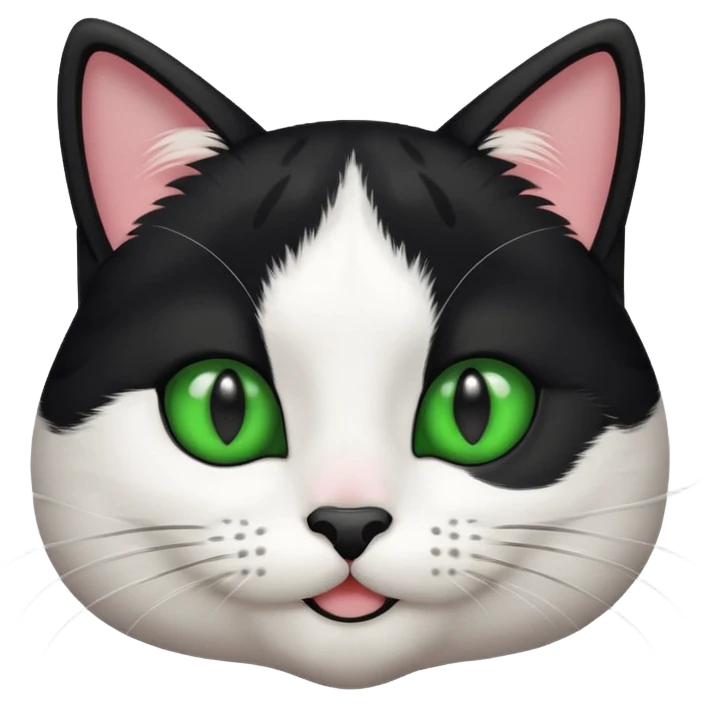 smiling black and white cat emoji