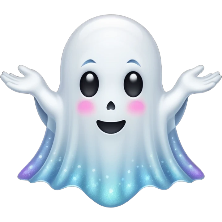 glitter white ghost emoji