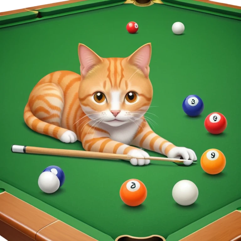 cat playing billiards emoji