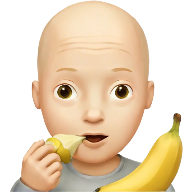 bald boy enjoying a banana emoji