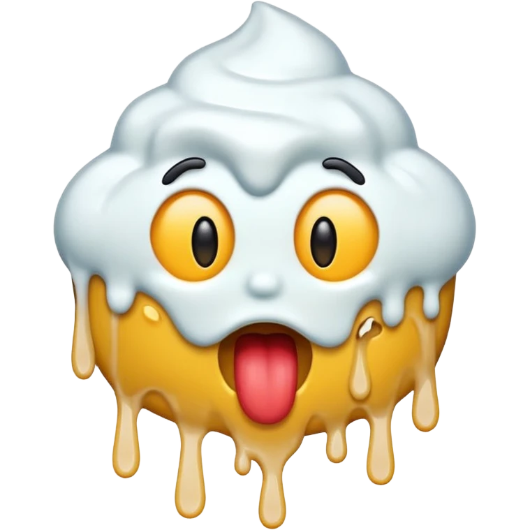 Emoji with white frosting drizzling out of its mouth  emoji