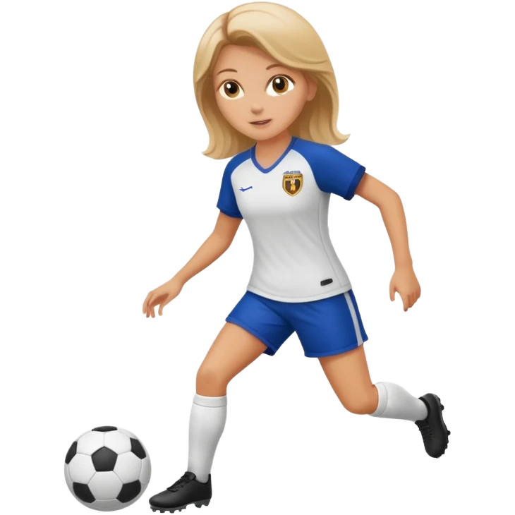 chica blanca jugando futbol emoji