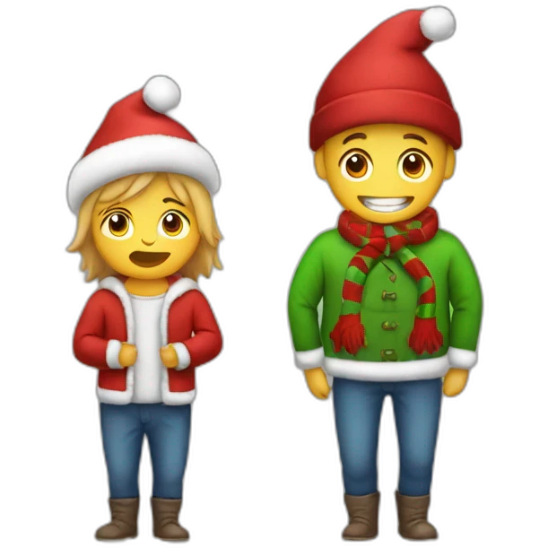 Christmas bum with little boy emoji