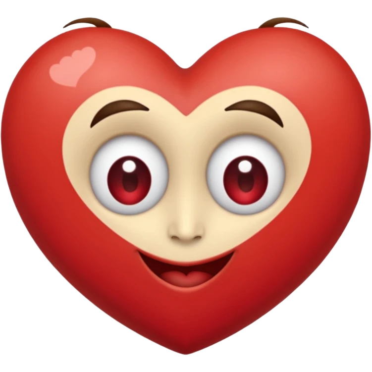 corazon de caricatura, amable, alegre, romantico, que tenga bracitos, ojos y sonrisa, que sea imperfecto emoji