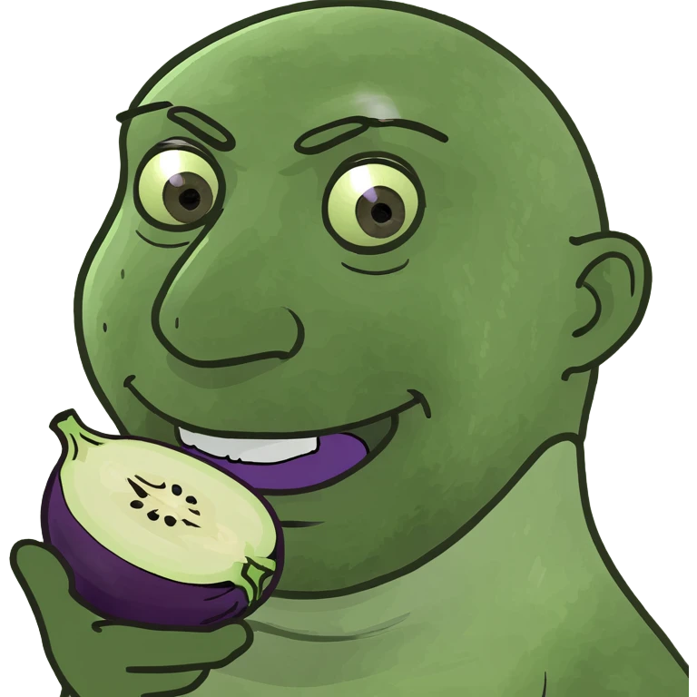 Man with eggplant emoji