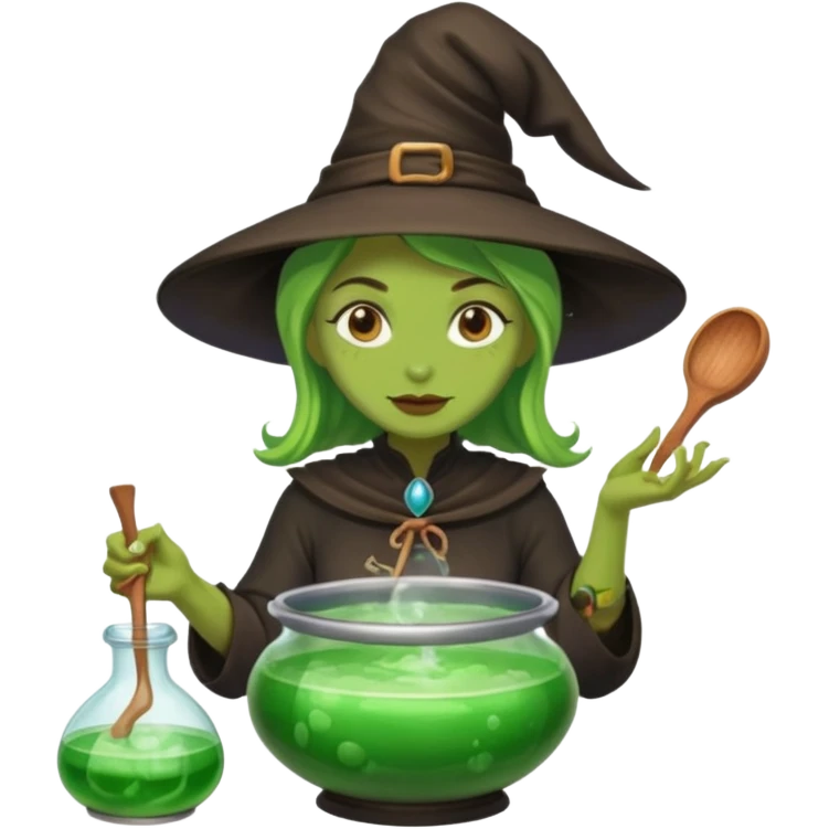 green witch cooking potion emoji
