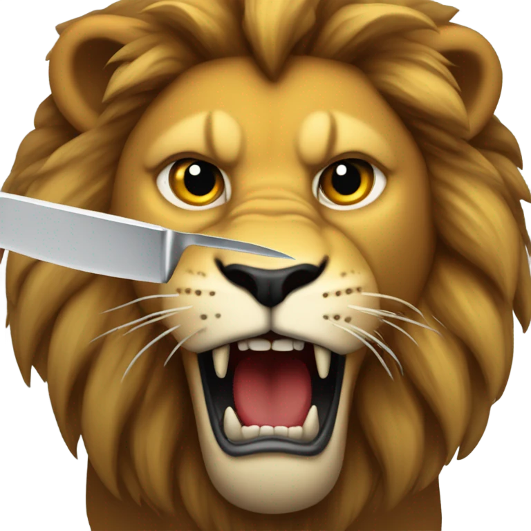 Lion with knife  emoji