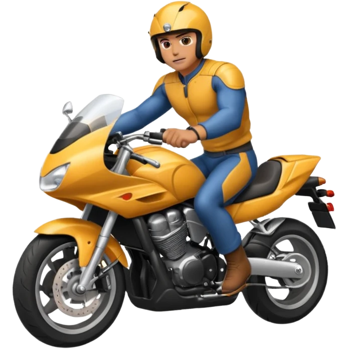 naked man riding sport motorcycle emoji